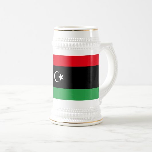 libysche Flagge Bierglas (VorderseiteRechts)