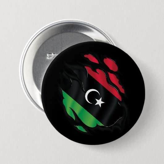 libysche Flagge Button (Vorne & Hinten)