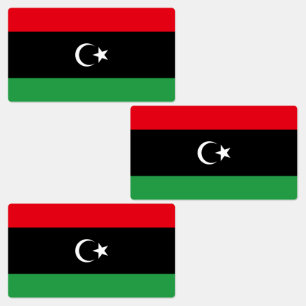 libysche Flagge Etiketten