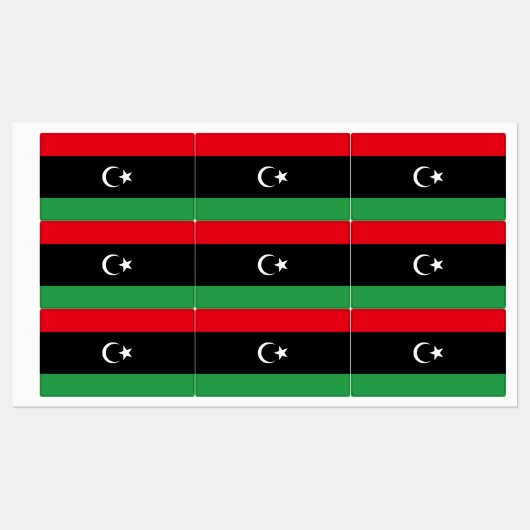 libysche Flagge Etiketten (Blatt)