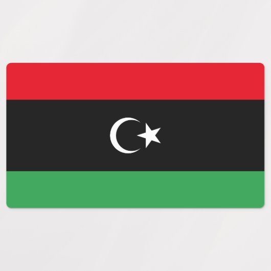 libysche Flagge Etiketten (Design 1)
