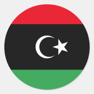 Libysche Flagge, Flagge Runder Aufkleber