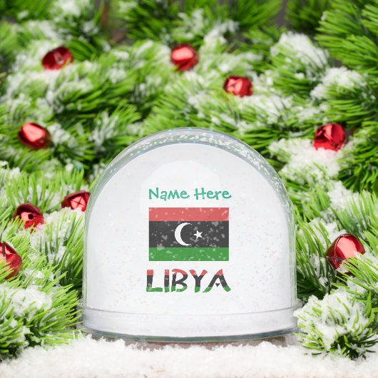 Libysche Flagge Grün Personalisiert Schneekugeln (Weihnachten)