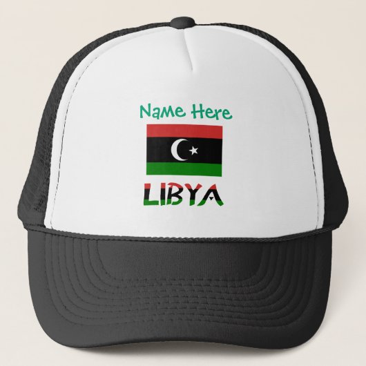Libysche Flagge Grün Personalisiert Truckerkappe (Vorderseite)