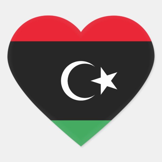 libysche Flagge Herz-Aufkleber (Vorderseite)