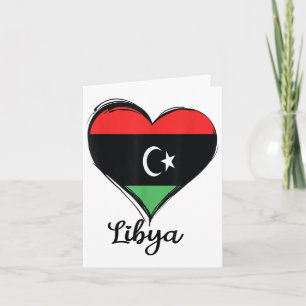 Libysche Flagge Herz Stolzer libyscher Stolz Erbe  Karte