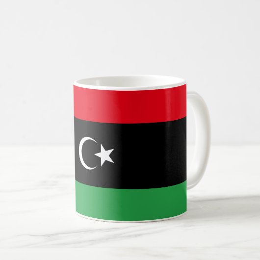 libysche Flagge Kaffeetasse (VorderseiteRechts)