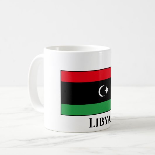 libysche Flagge Kaffeetasse (Vorderseite Links)