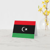 libysche Flagge Karte (Gelbe Blume)