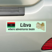 Libysche Flagge + Karte Autoaufkleber (Auf Auto)