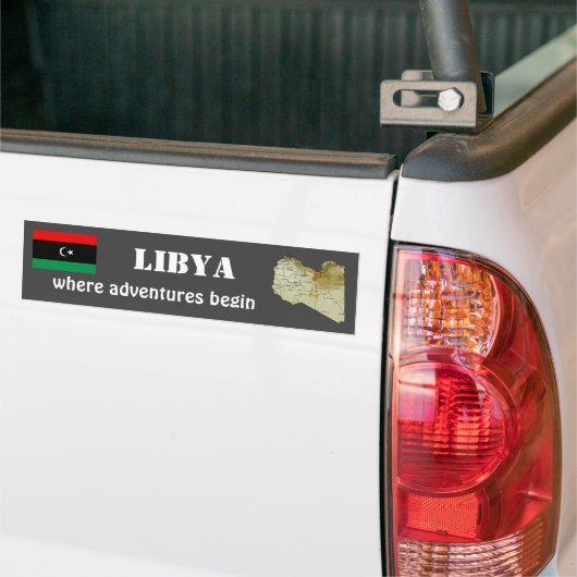 Libysche Flagge + Karte Autoaufkleber (Auf Lkw)