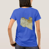 Libysche Flagge + Karte T - Shirt (Rückseite)