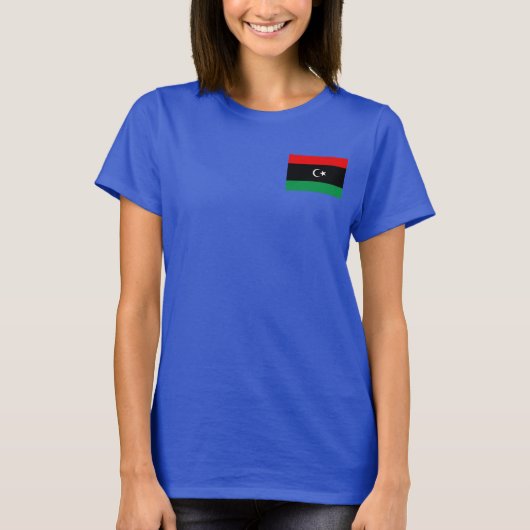 Libysche Flagge + Karte T - Shirt (Vorderseite)
