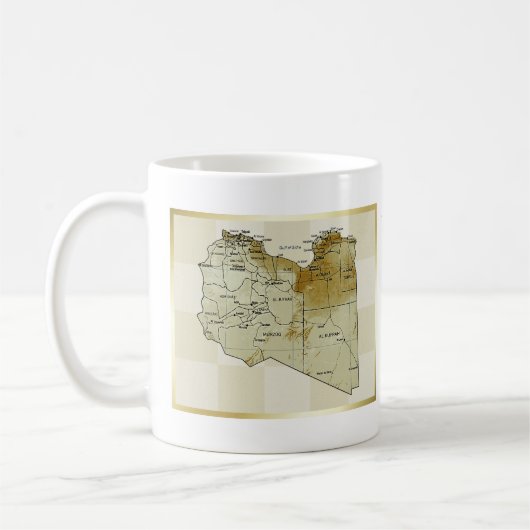Libysche Flagge + Karte Tasse (Links)