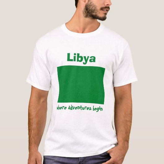 Libysche Flagge + Karte + Text-T - Shirt (Vorderseite)