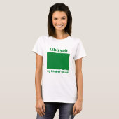 Libysche Flagge + Karte + Text-T - Shirt (Vorne ganz)