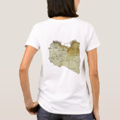 Libysche Flagge + Karte + Text-T - Shirt (Rückseite)
