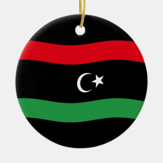 libysche Flagge Keramik Ornament (Vorne)