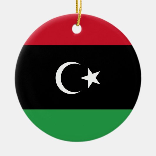 Libysche Flagge Keramik Ornament (Vorne)