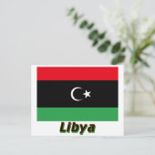 Libysche Flagge mit Namen Postkarte (Stehend Vorderseite)
