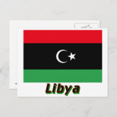 Libysche Flagge mit Namen Postkarte (Vorne/Hinten)