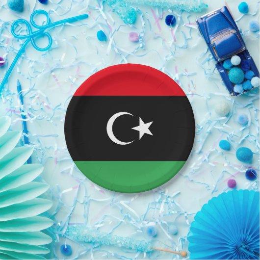 libysche Flagge Pappteller (Party)