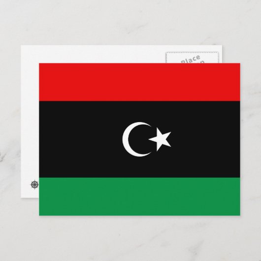 Libysche Flagge Postkarte (Vorne/Hinten)