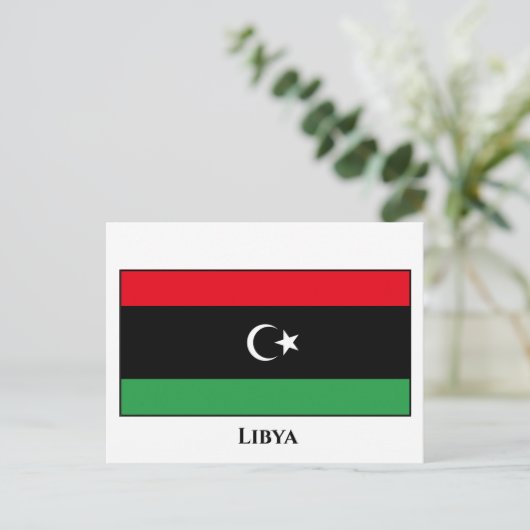 libysche Flagge Postkarte (Stehend Vorderseite)