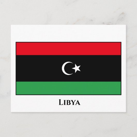 libysche Flagge Postkarte (Vorderseite)