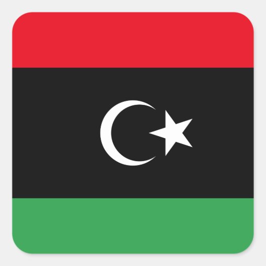 libysche Flagge Quadratischer Aufkleber (Vorderseite)