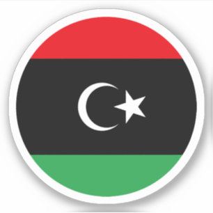 Libysche Flagge Rund Aufkleber