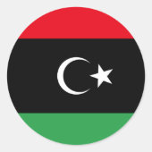 libysche Flagge Runder Aufkleber (Vorderseite)