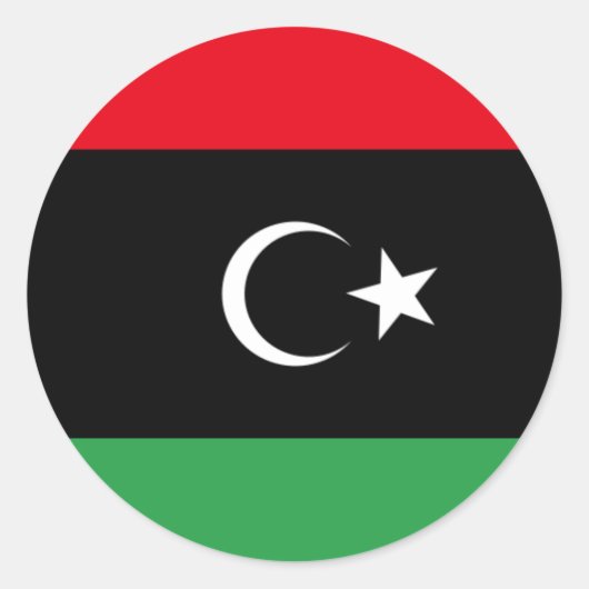 libysche Flagge Runder Aufkleber (Vorderseite)