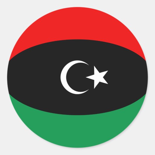 Libysche Flagge Runder Aufkleber (Vorderseite)