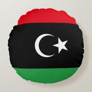 libysche Flagge Rundes Kissen
