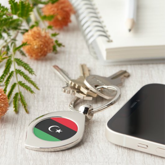 libysche Flagge Schlüsselanhänger (Seite)