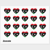 Libysche Flagge Splendid Patriotic Herz-Aufkleber (Blatt)