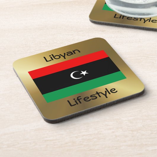 Libysche Flagge+Text-Untersetzer Untersetzer (Linke Seite)