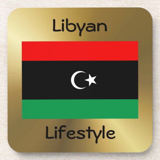 Libysche Flagge+Text-Untersetzer Untersetzer (Vorderseite)