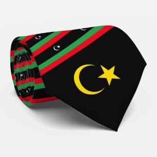libysche Flagge und nationales Emblem, Flagge Liby Krawatte