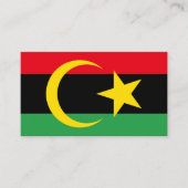 libysche Flagge und nationales Emblem, Flagge Liby Visitenkarte (Vorderseite)