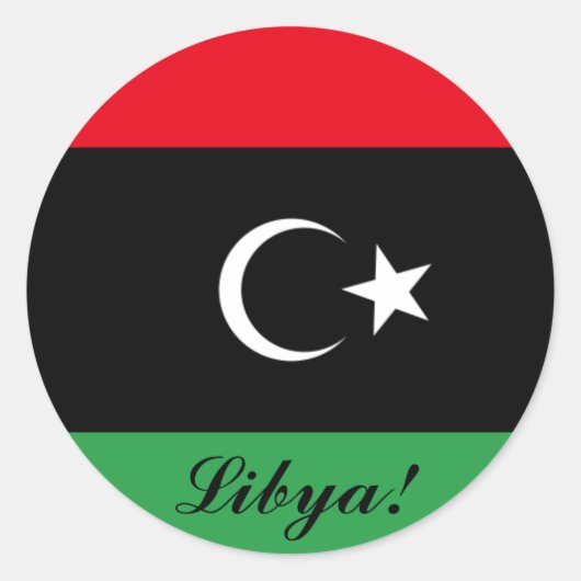 Libysche Flaggenkleber Runder Aufkleber (Vorderseite)