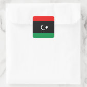 Libysche Flaggenmarke Quadratischer Aufkleber (Tasche)