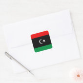 Libysche Flaggenmarke Quadratischer Aufkleber (Umschlag)