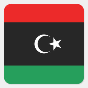 Libysche Flaggenmarke Quadratischer Aufkleber