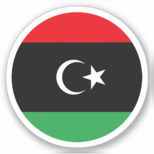 Libysche Flaggenrundkleber Aufkleber