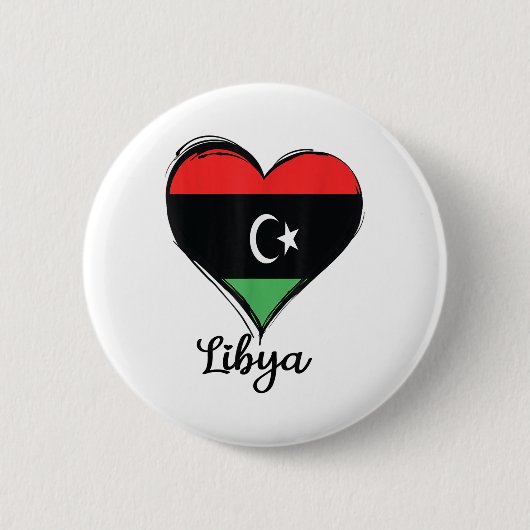 Libysche Flaggenstaaten Herz Stolz Libyer Priester Button (Vorderseite)