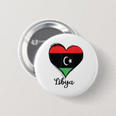 Libysche Flaggenstaaten Herz Stolz Libyer Priester Button (Vorne & Hinten)