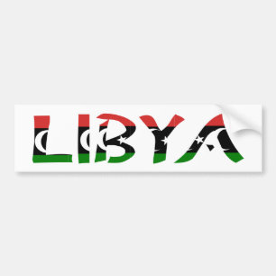 Libysche FlaggeWord Autoaufkleber