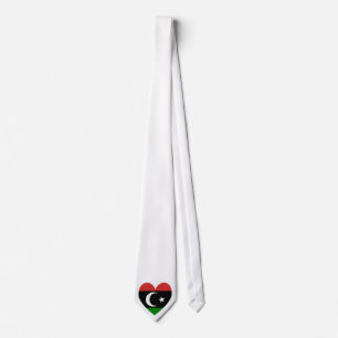 Libysche Herzflagge Valentinstag Krawatte